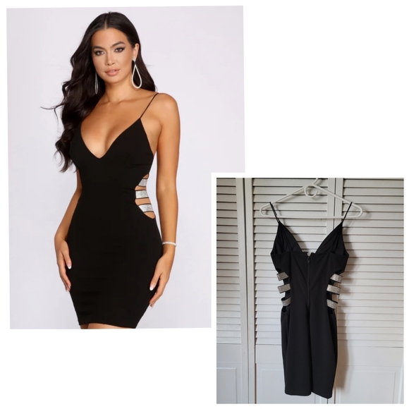 Windsor Dresses & Skirts - Rhinestone Cut Out Party Dress